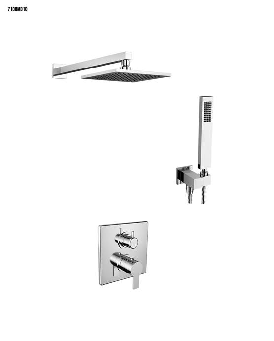 Santec Metra Shower Set with Showerhead and Handheld in Polished Chrome 